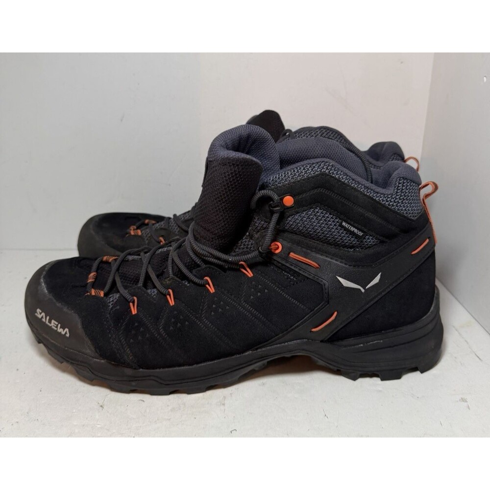 Salewa Boots Mens 12 Black Out Orange MS ALP MATE MID Waterproof Shoes 61384